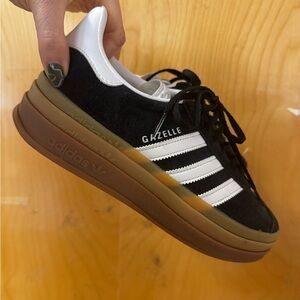 Adidas Gazelle Bold Sneaker - Core Black/ Cloud White/ Cloud White